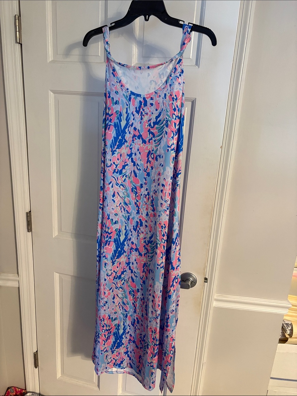SHEIN Blue & Pink Floral Print Slip Dress